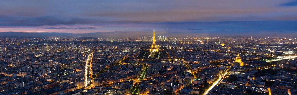 View from Montparnasse tower (4371 visits) Paris by night