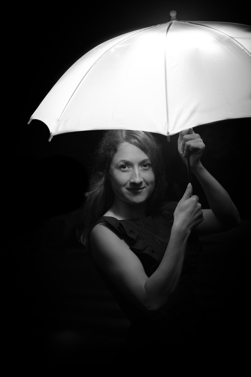 Ania - Umbrella B&W (3336 visits) Portrait | Black & White